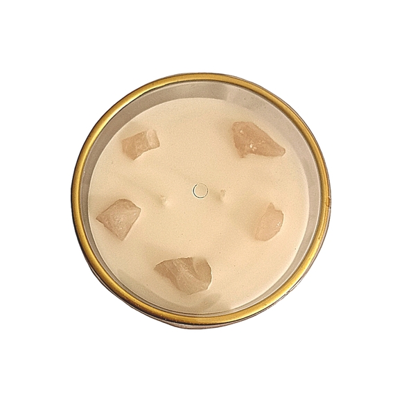 Natural Essentials By Prime Living White Rose Quartz Peony Scented Candle - Picture 2 of 2